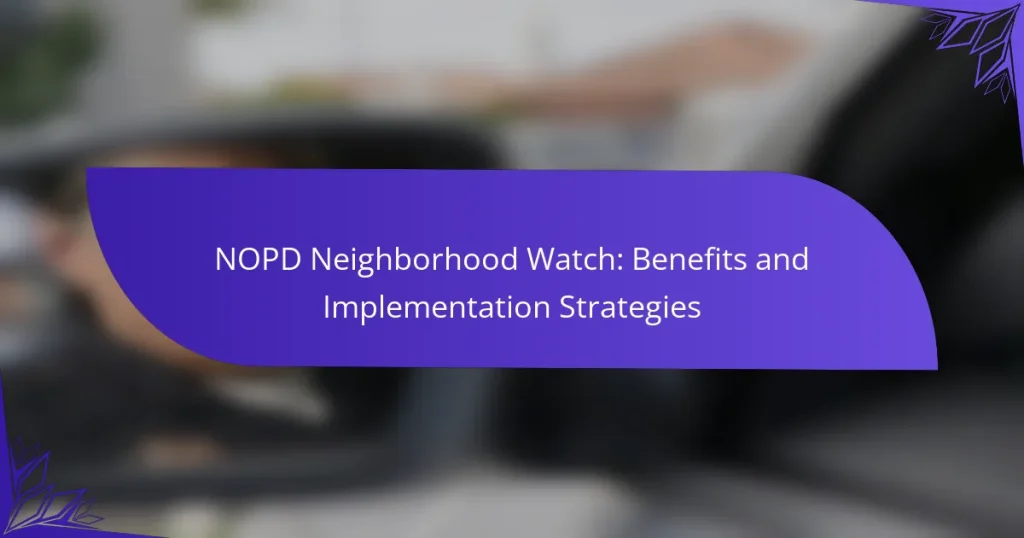 NOPD Neighborhood Watch: Benefits and Implementation Strategies