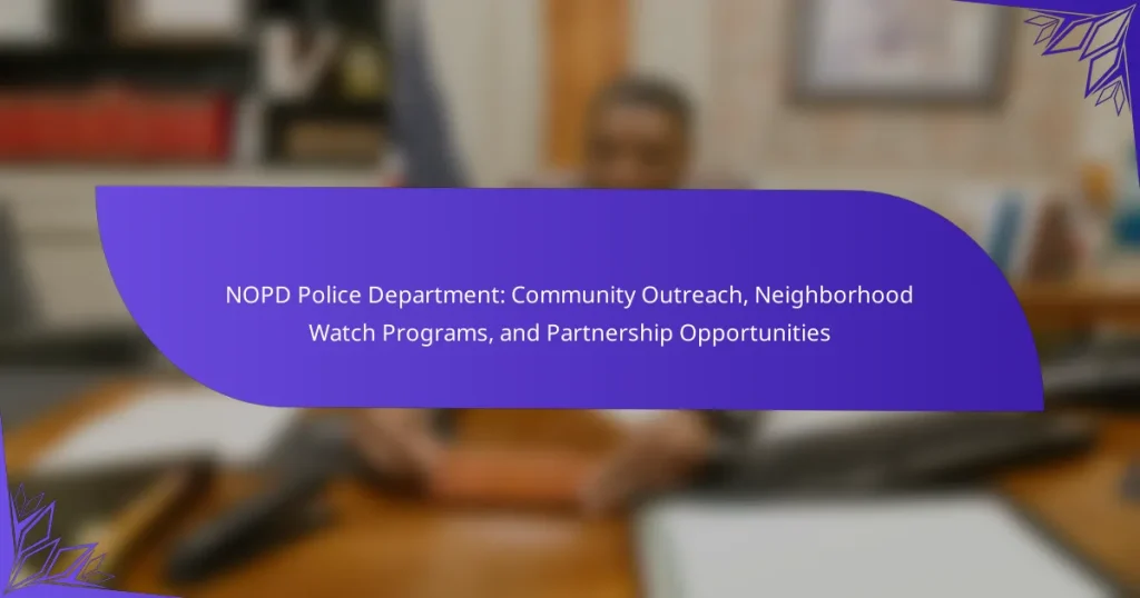 NOPD Police Department: Community Outreach, Neighborhood Watch Programs, and Partnership Opportunities