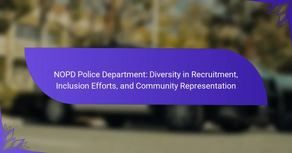 NOPD Police Department: Diversity in Recruitment, Inclusion Efforts, and Community Representation
