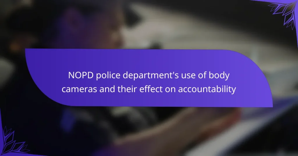 NOPD police department’s use of body cameras and their effect on accountability
