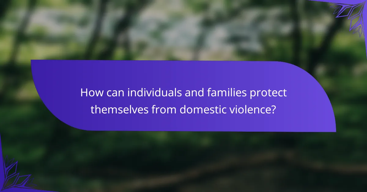 How can individuals and families protect themselves from domestic violence?